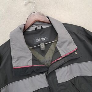 Eddie Bauer EBTEK Gore-Tex Jacket Mens XL Polyester Black Grey Parka VTG Tech